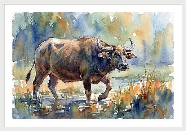 Water Buffalo In Tranquil Waters