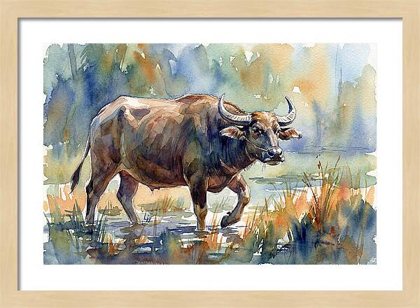 Water Buffalo In Tranquil Waters