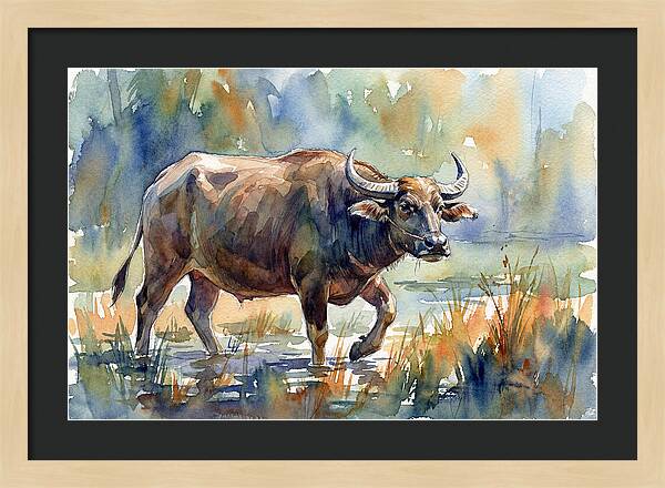 Water Buffalo In Tranquil Waters