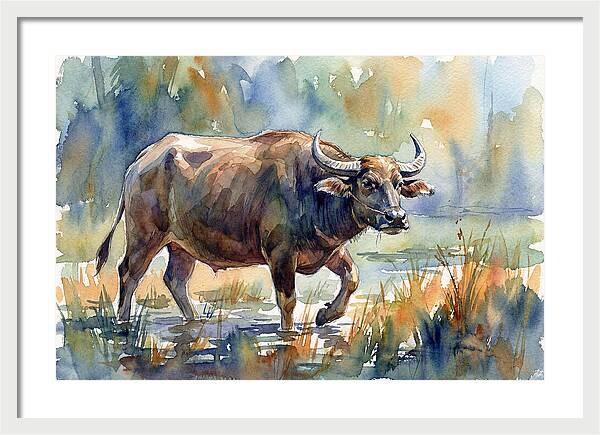 Water Buffalo In Tranquil Waters