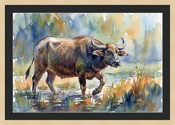 Water Buffalo In Tranquil Waters