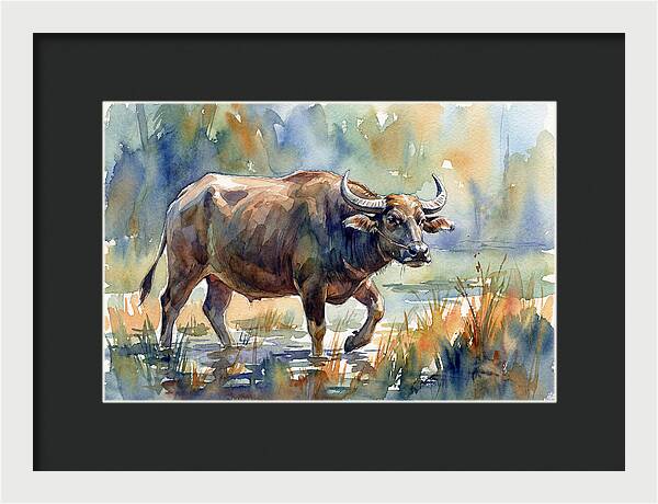 Water Buffalo In Tranquil Waters