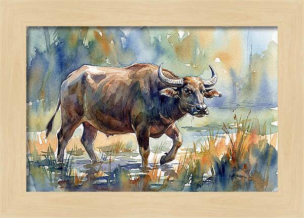 Water Buffalo In Tranquil Waters