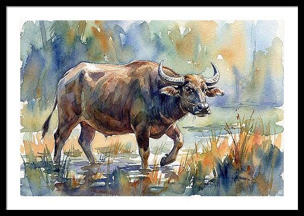 Water Buffalo In Tranquil Waters
