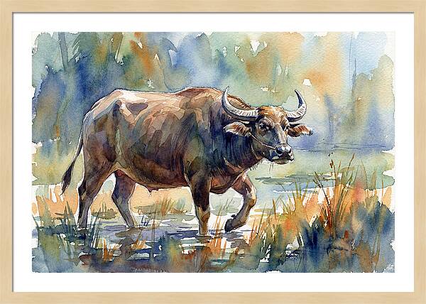 Water Buffalo In Tranquil Waters