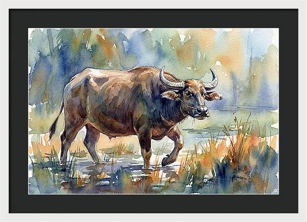Water Buffalo In Tranquil Waters