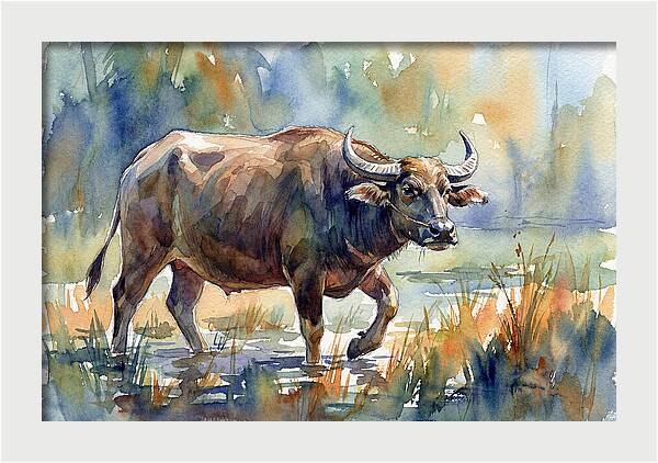 Water Buffalo In Tranquil Waters