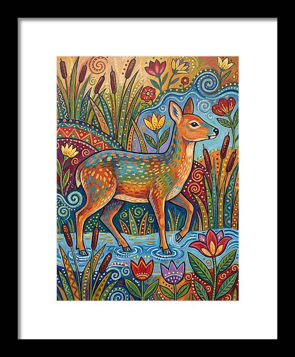 Water Deer Among Blossoms