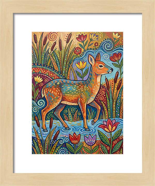 Water Deer Among Blossoms