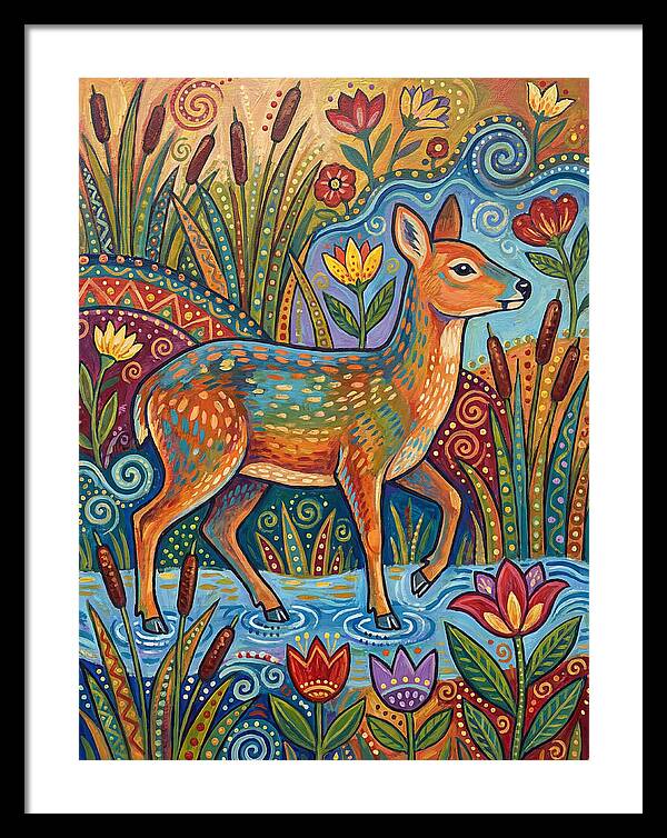 Water Deer Among Blossoms