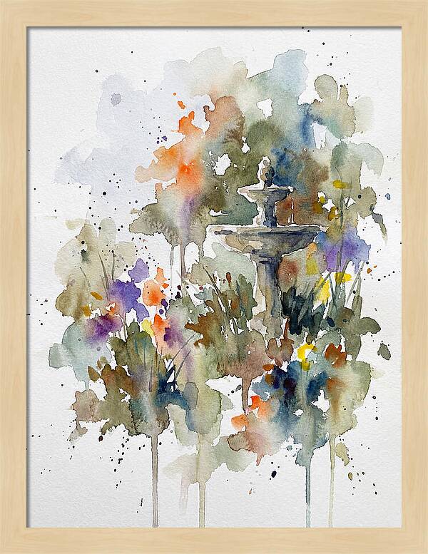 Water Fountain Among Blossoms