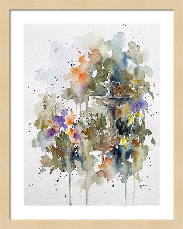 Water Fountain Among Blossoms