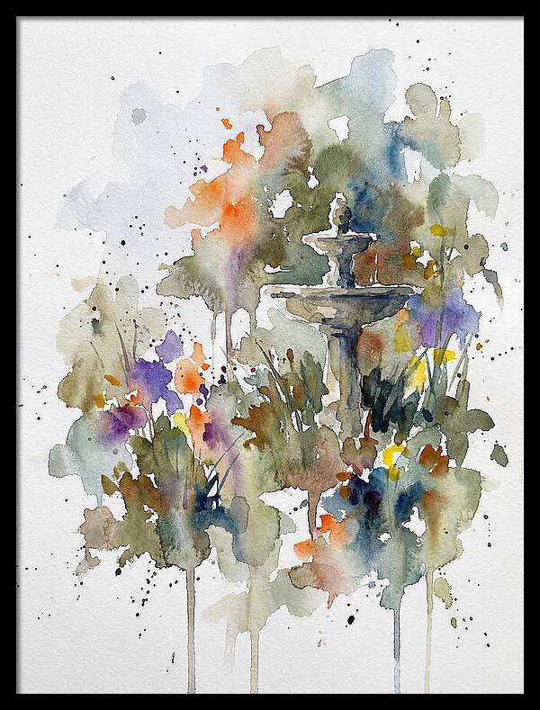Water Fountain Among Blossoms