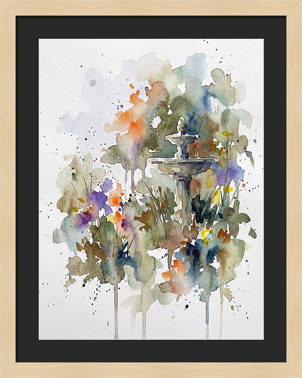 Water Fountain Among Blossoms