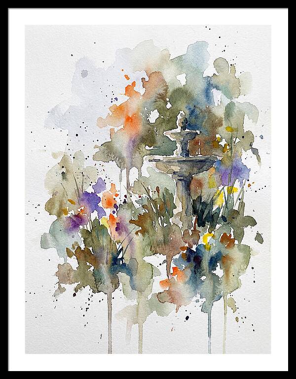 Water Fountain Among Blossoms