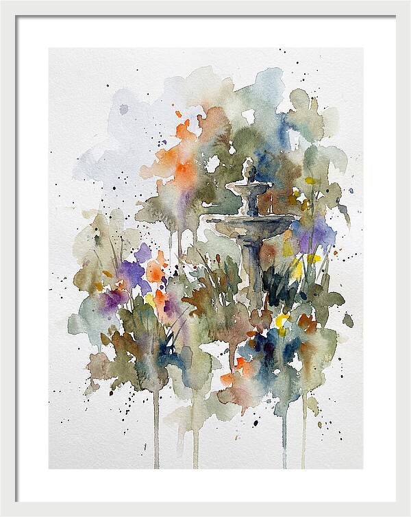 Water Fountain Among Blossoms