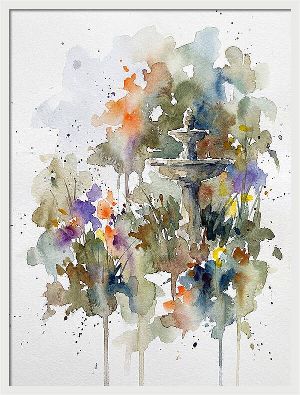 Water Fountain Among Blossoms