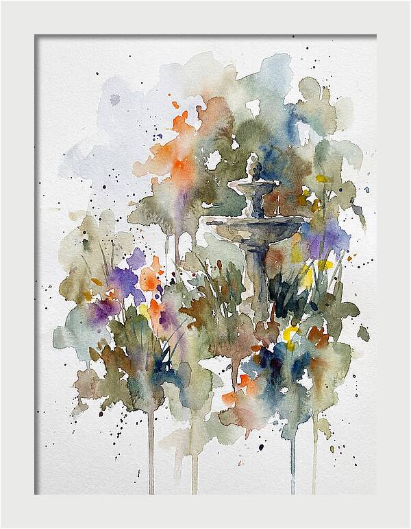 Water Fountain Among Blossoms