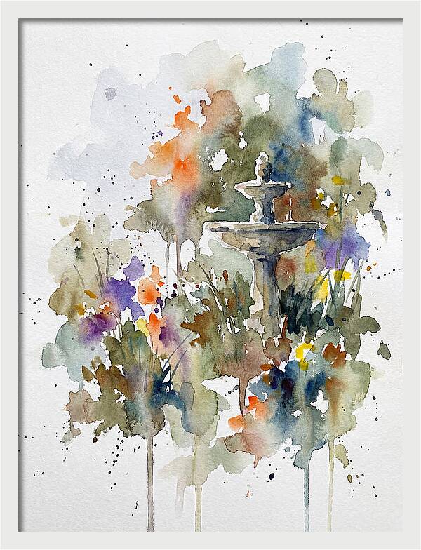 Water Fountain Among Blossoms