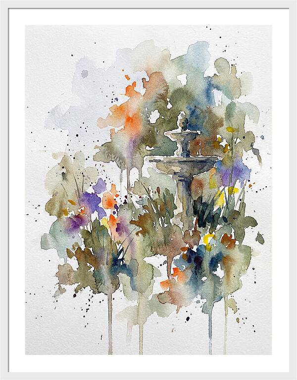 Water Fountain Among Blossoms