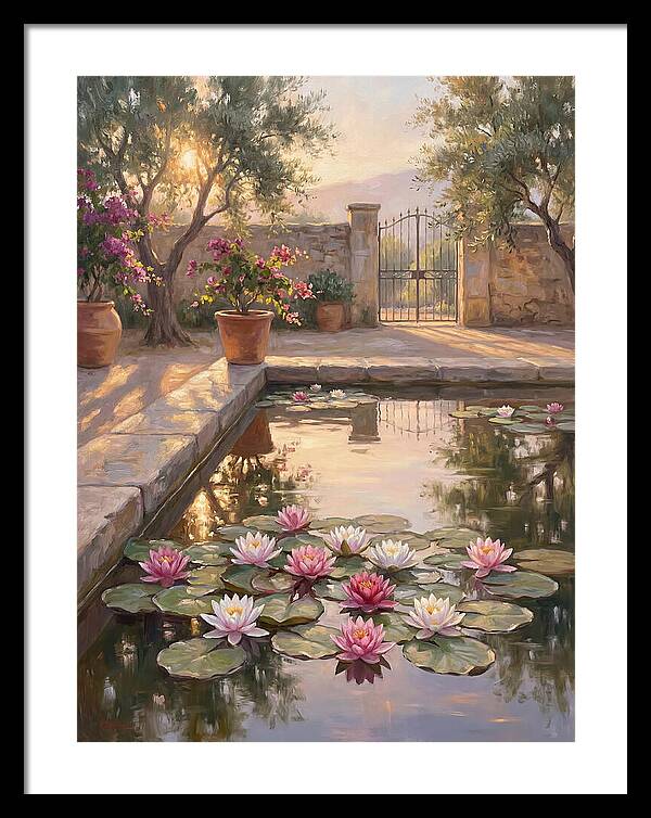 Water Lilies In A Mediterranean Garden