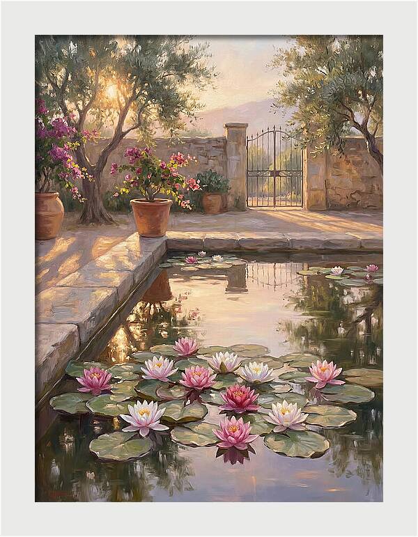 Water Lilies In A Mediterranean Garden