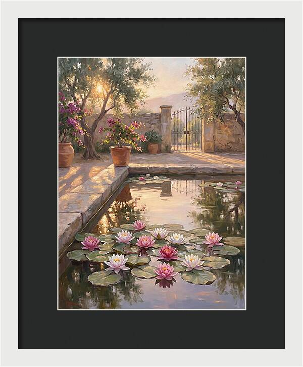 Water Lilies In A Mediterranean Garden