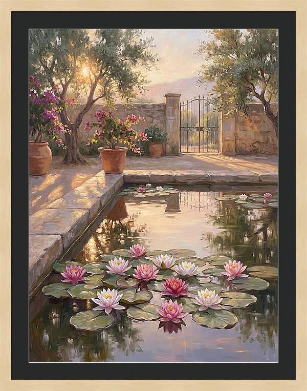 Water Lilies In A Mediterranean Garden