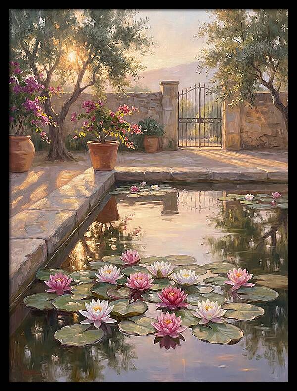 Water Lilies In A Mediterranean Garden
