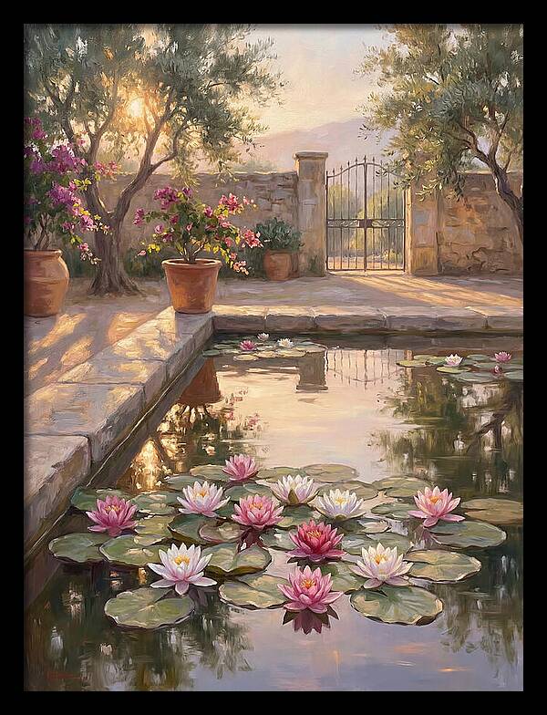 Water Lilies In A Mediterranean Garden