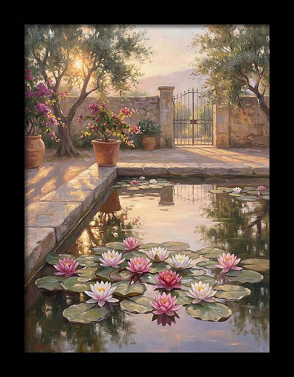 Water Lilies In A Mediterranean Garden