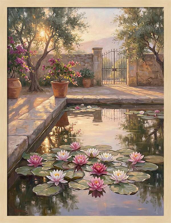 Water Lilies In A Mediterranean Garden