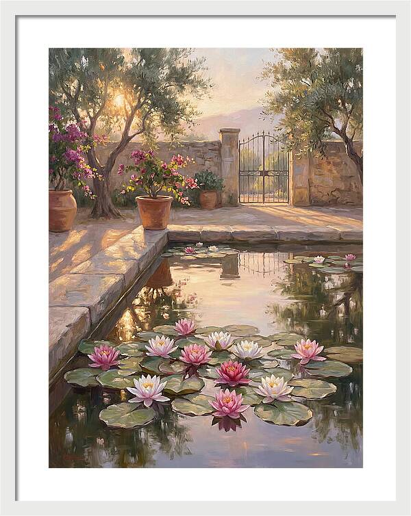 Water Lilies In A Mediterranean Garden
