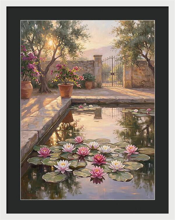 Water Lilies In A Mediterranean Garden