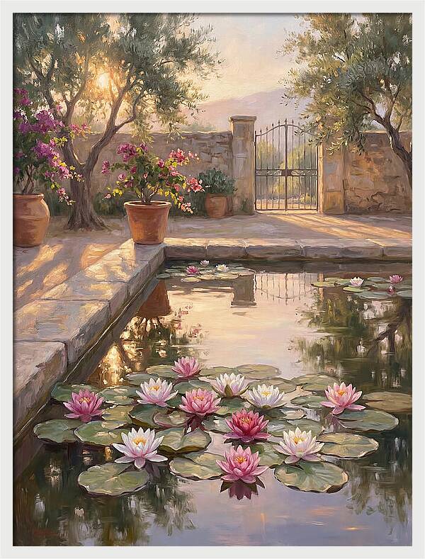Water Lilies In A Mediterranean Garden