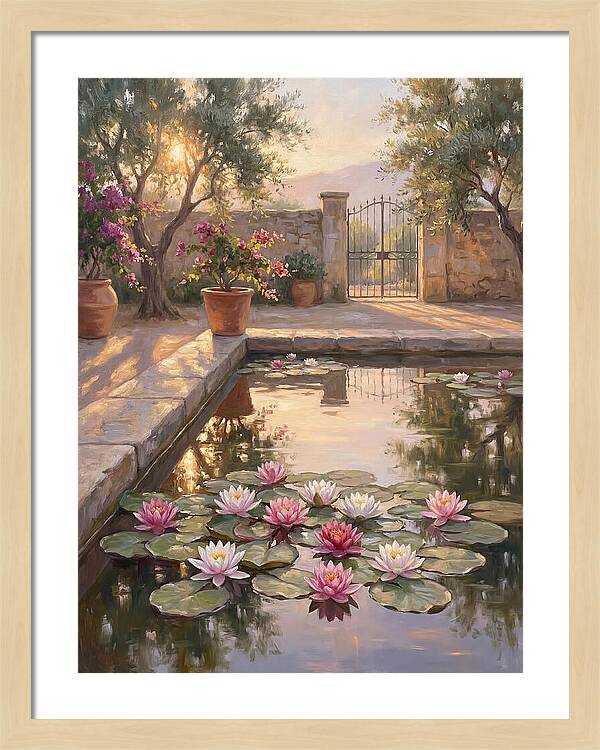 Water Lilies In A Mediterranean Garden