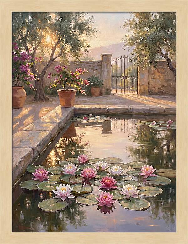 Water Lilies In A Mediterranean Garden