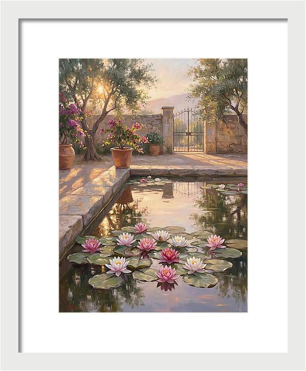 Water Lilies In A Mediterranean Garden