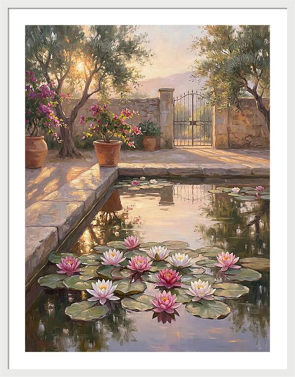 Water Lilies In A Mediterranean Garden