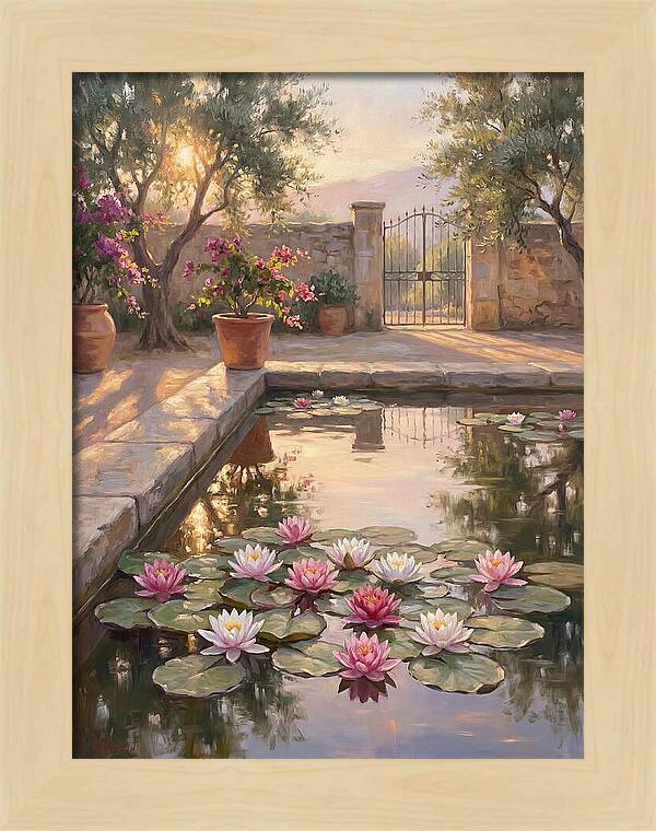 Water Lilies In A Mediterranean Garden