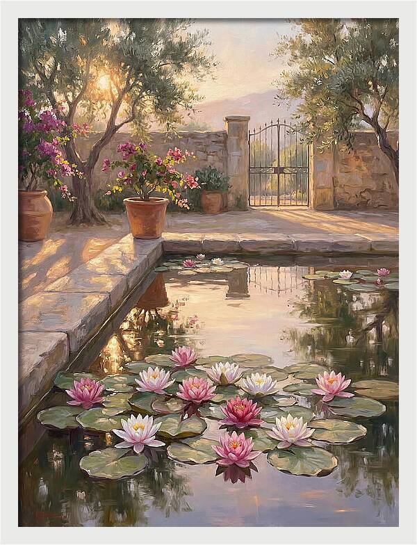Water Lilies In A Mediterranean Garden