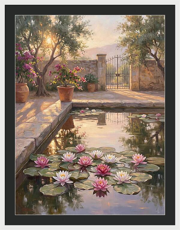 Water Lilies In A Mediterranean Garden