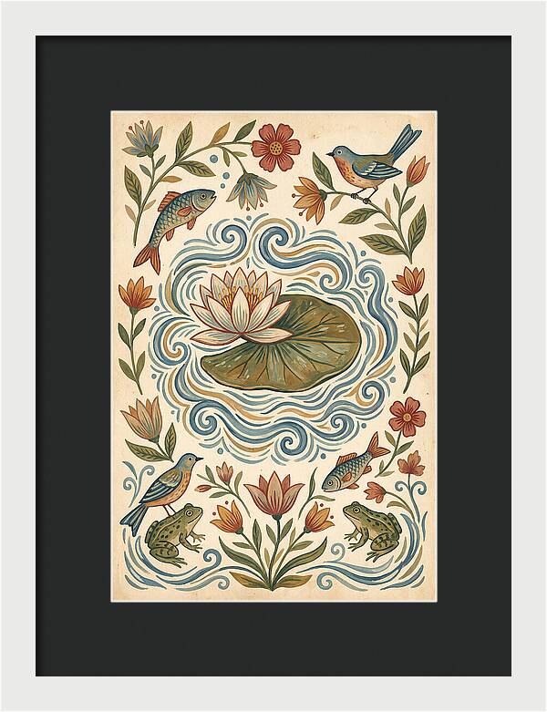 Water Lily Folk Art