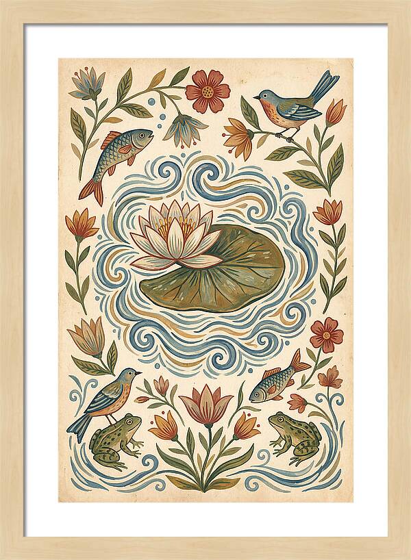 Water Lily Folk Art