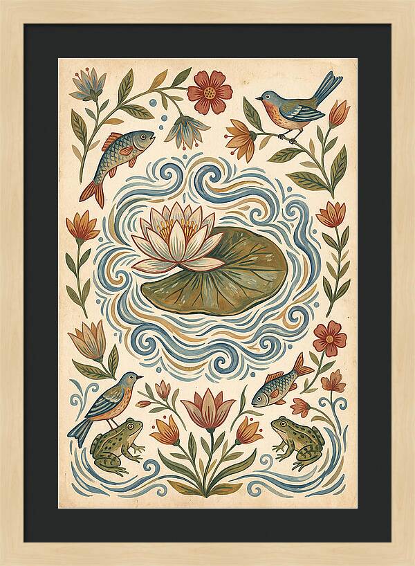Water Lily Folk Art