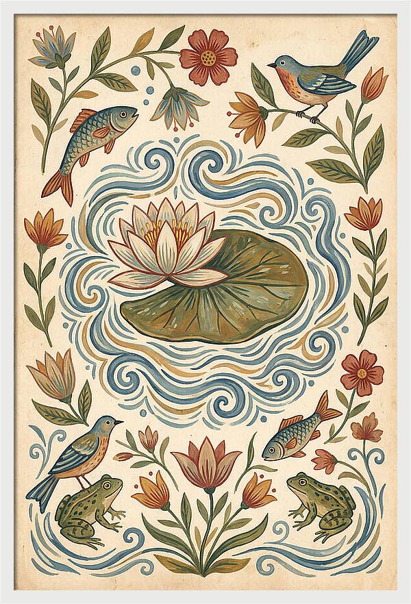 Water Lily Folk Art