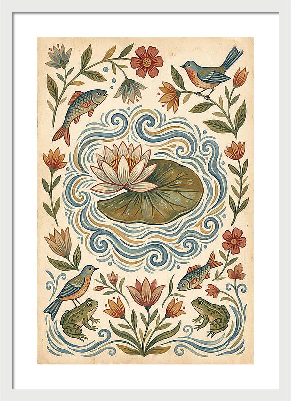 Water Lily Folk Art