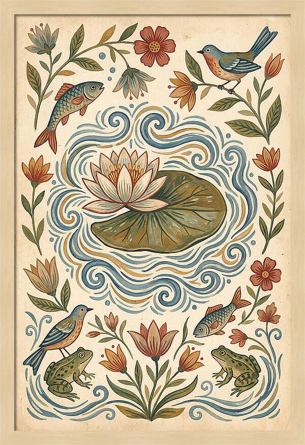 Water Lily Folk Art