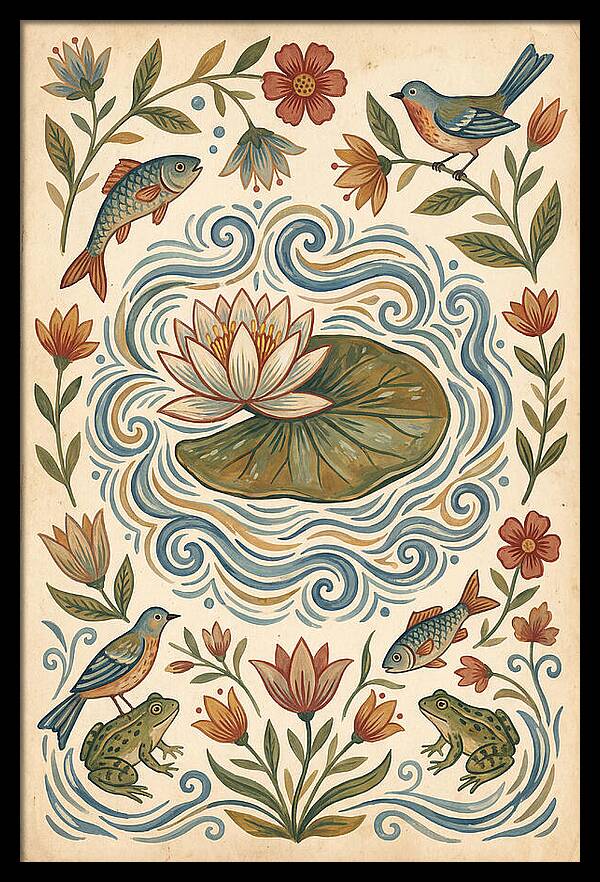 Water Lily Folk Art