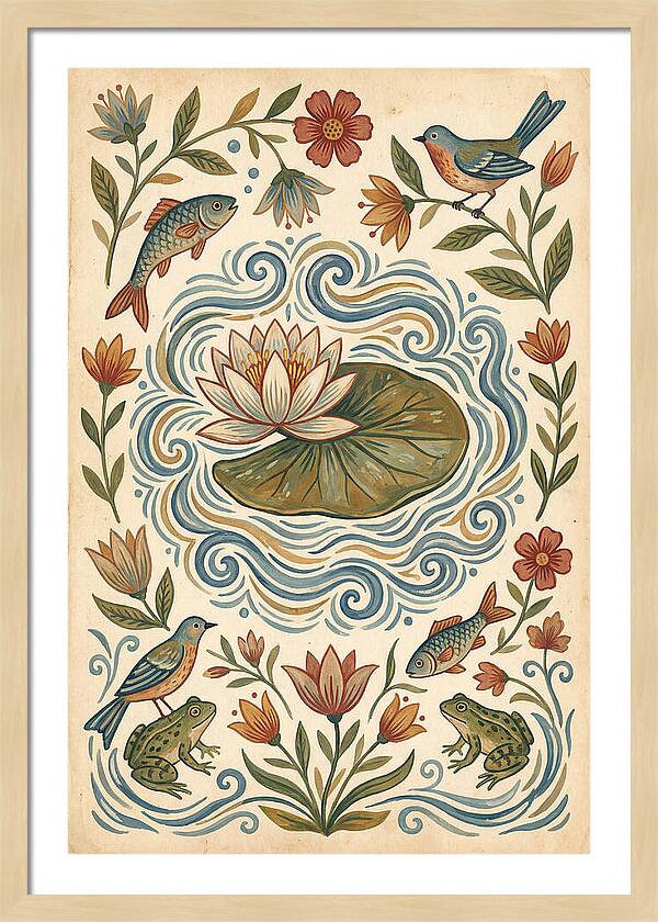 Water Lily Folk Art